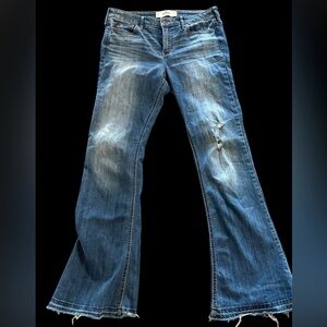 Hollister Distressed Blue Wide Leg Jeans